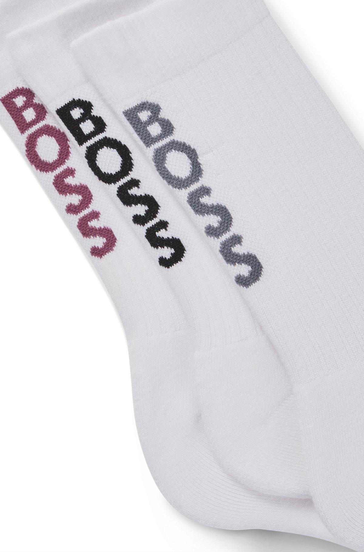 Three-pack of ribbed short socks with logo details Product Image