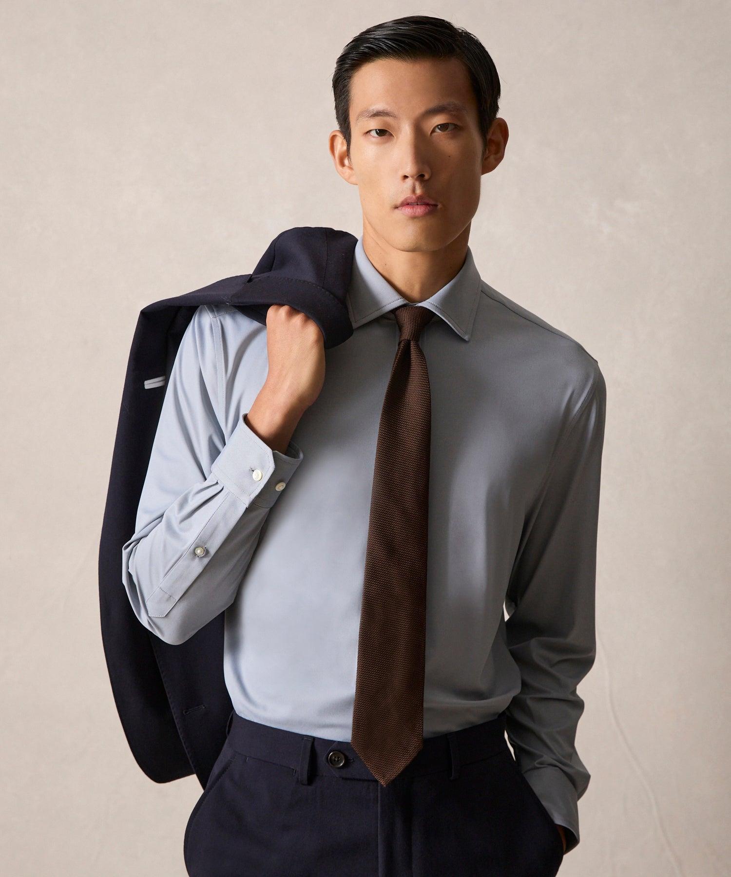 Slim Fit Stretch Knit Dress Shirt Product Image