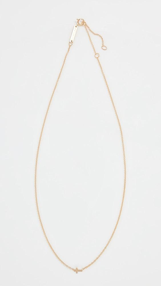 Zoe Chicco 14k Gold Itty Bitty Horizontal Cross Necklace | Shopbop Product Image