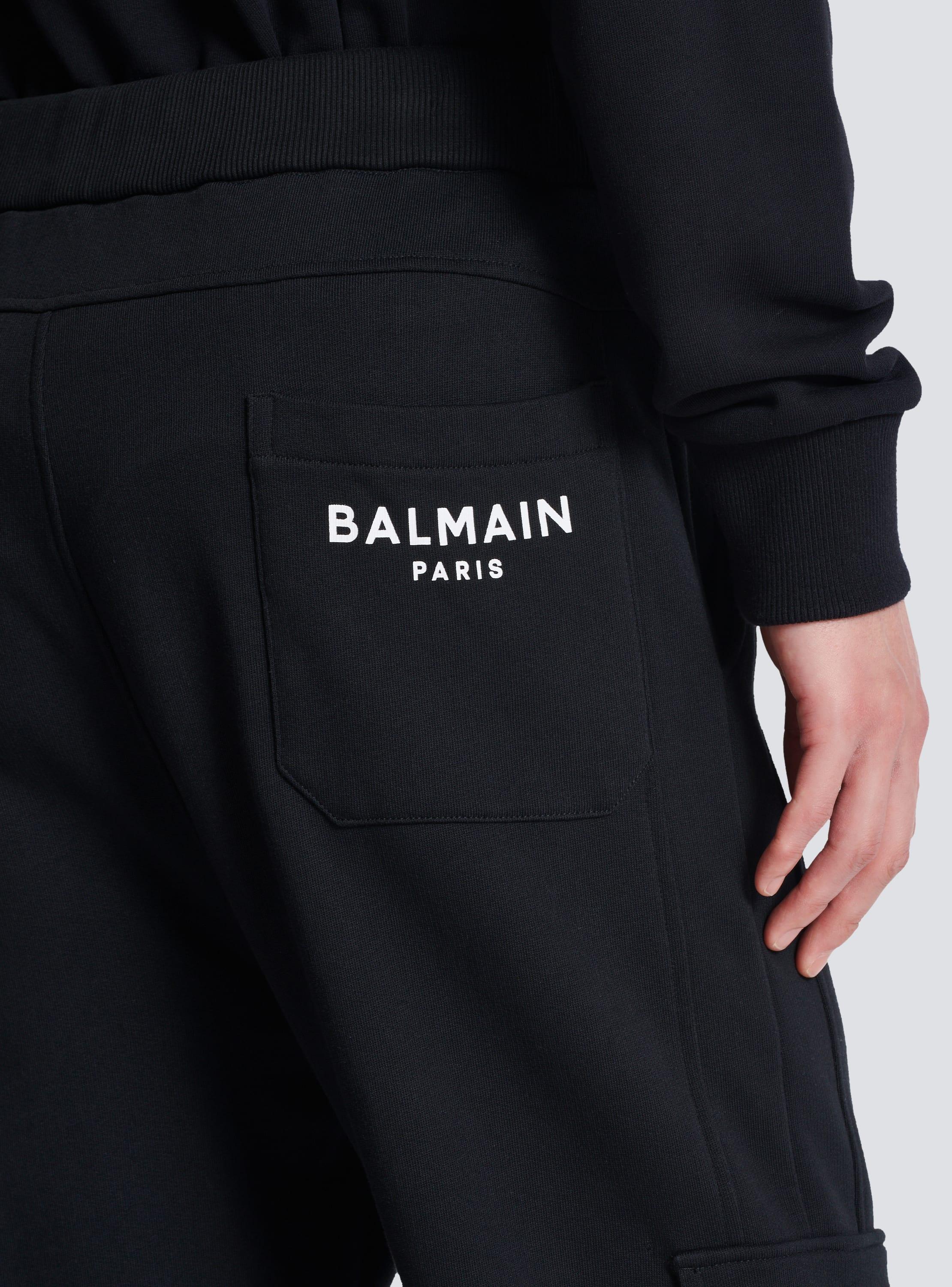 Cargo joggers with Balmain Paris print Product Image