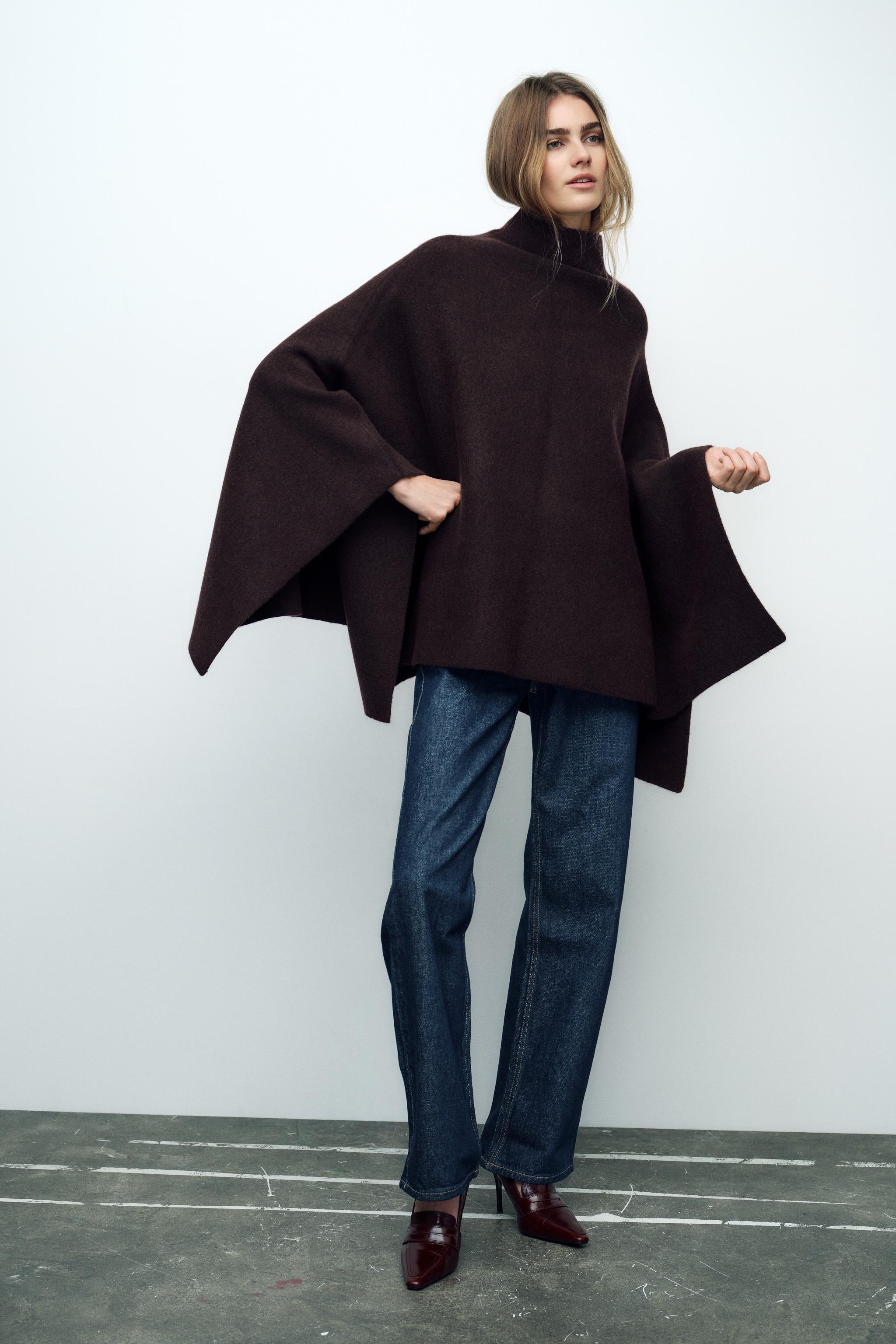 ASYMMETRIC KNIT CAPE Product Image