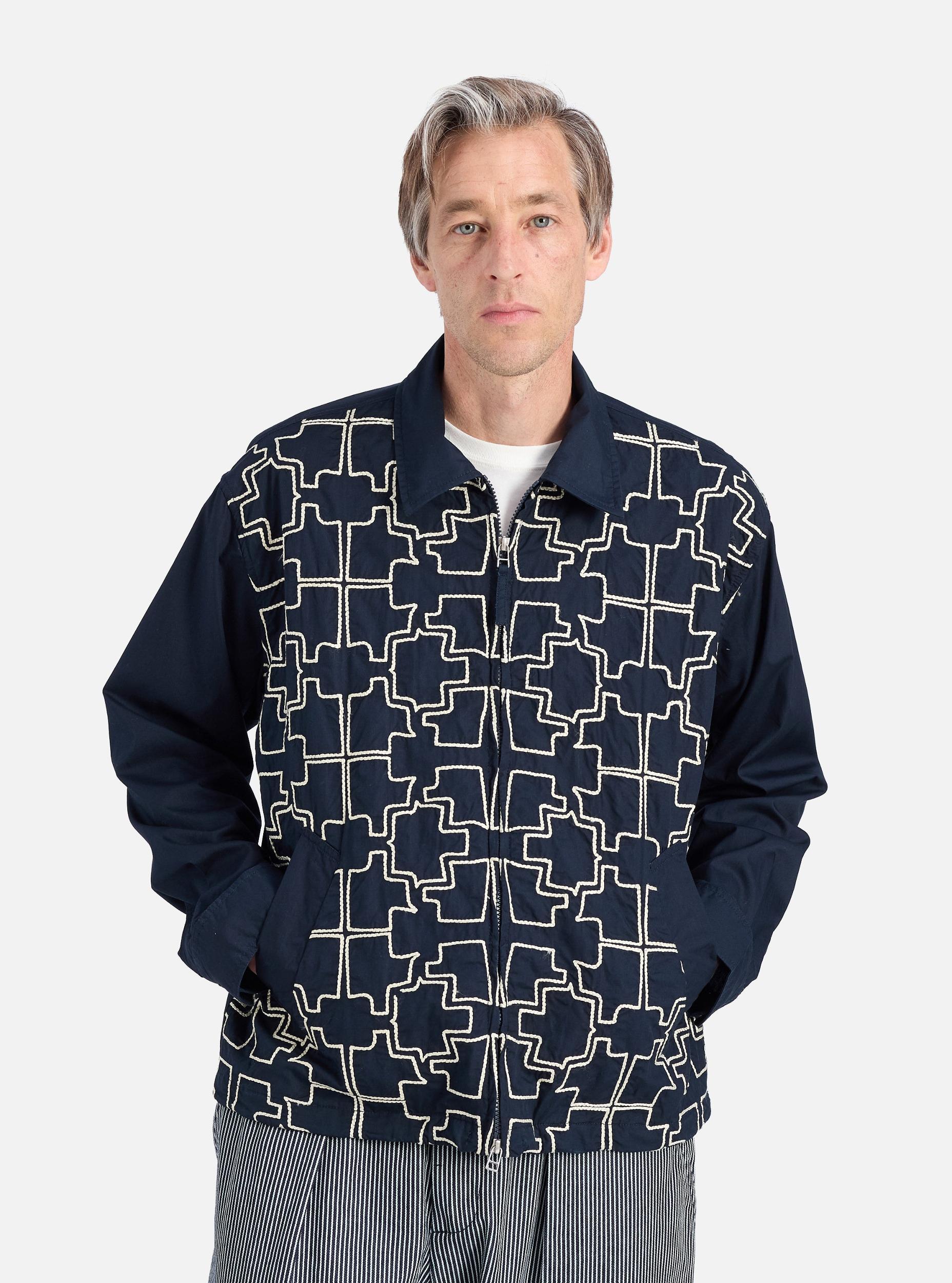 Universal Works Club Jacket in Navy Mitla Broadcloth Product Image