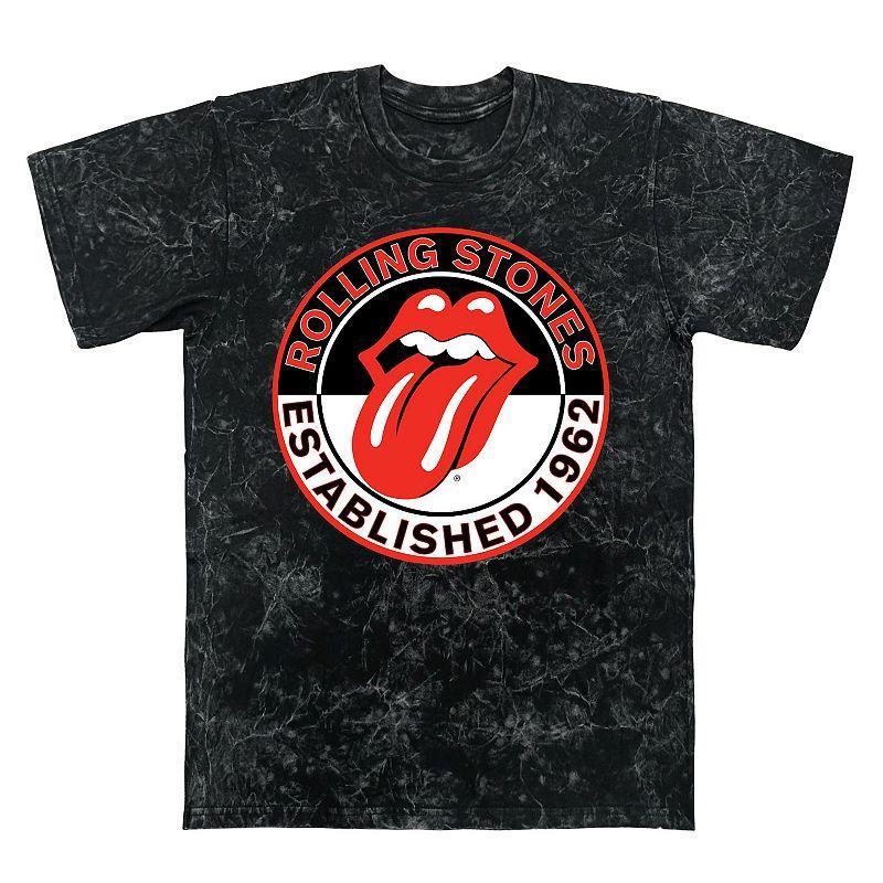 Men's Rolling Stones Est. 1962 Mineral Wash Graphic Tee, Size: Small, Black Mineral Wash Product Image