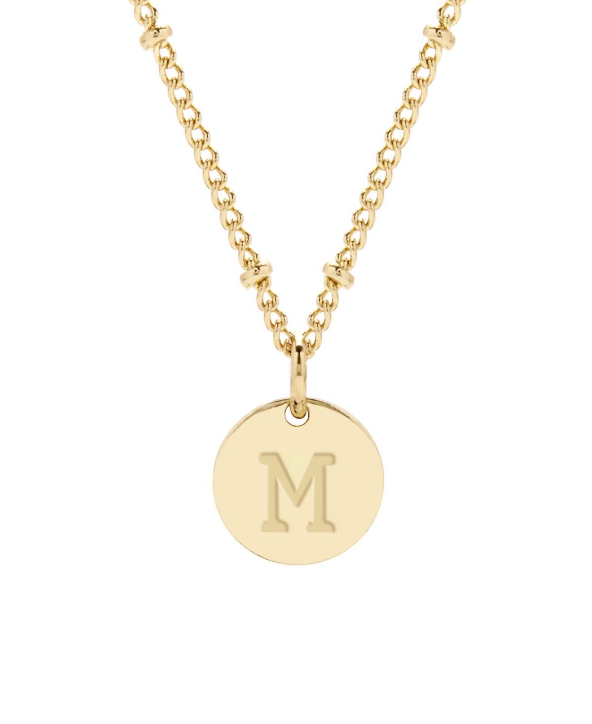 Adornia 14k Gold Plated Cubic Zirconia Engraved Letter Disc Pendant Necklace, Womens Gold Tone S Product Image