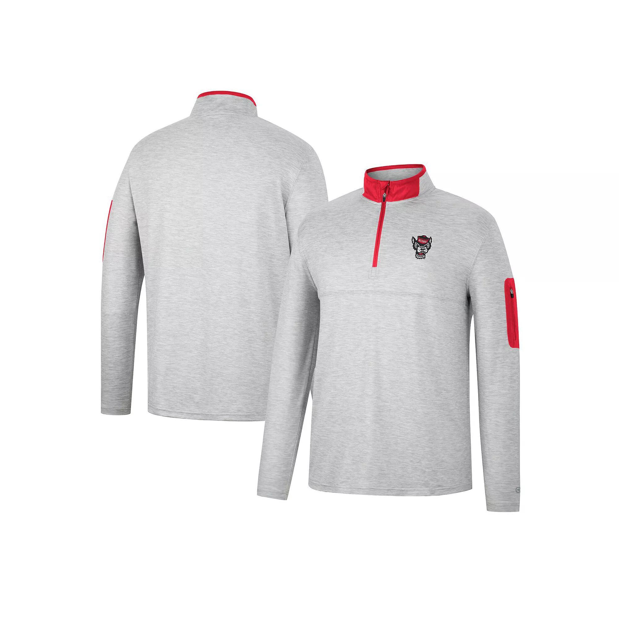 Men's Colosseum Heathered Gray/Purple Kansas State Wildcats Country Club Windshirt Quarter-Zip Jacket, Size: Medium, Grey Product Image