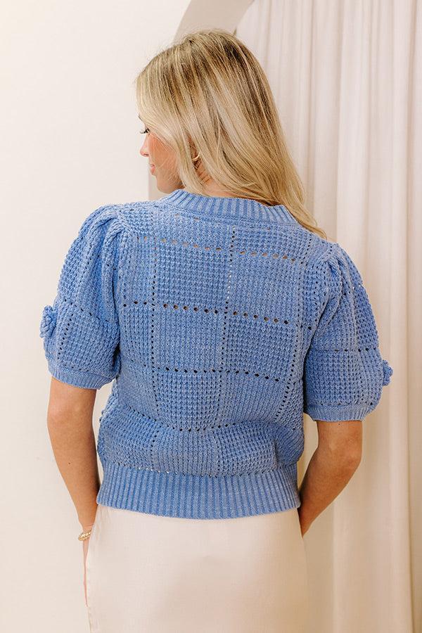 Smiles and Sunshine Knit Top in Sky Blue Product Image