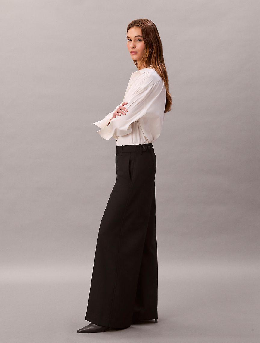 Wool Gabardine Wide Leg Trouser Product Image