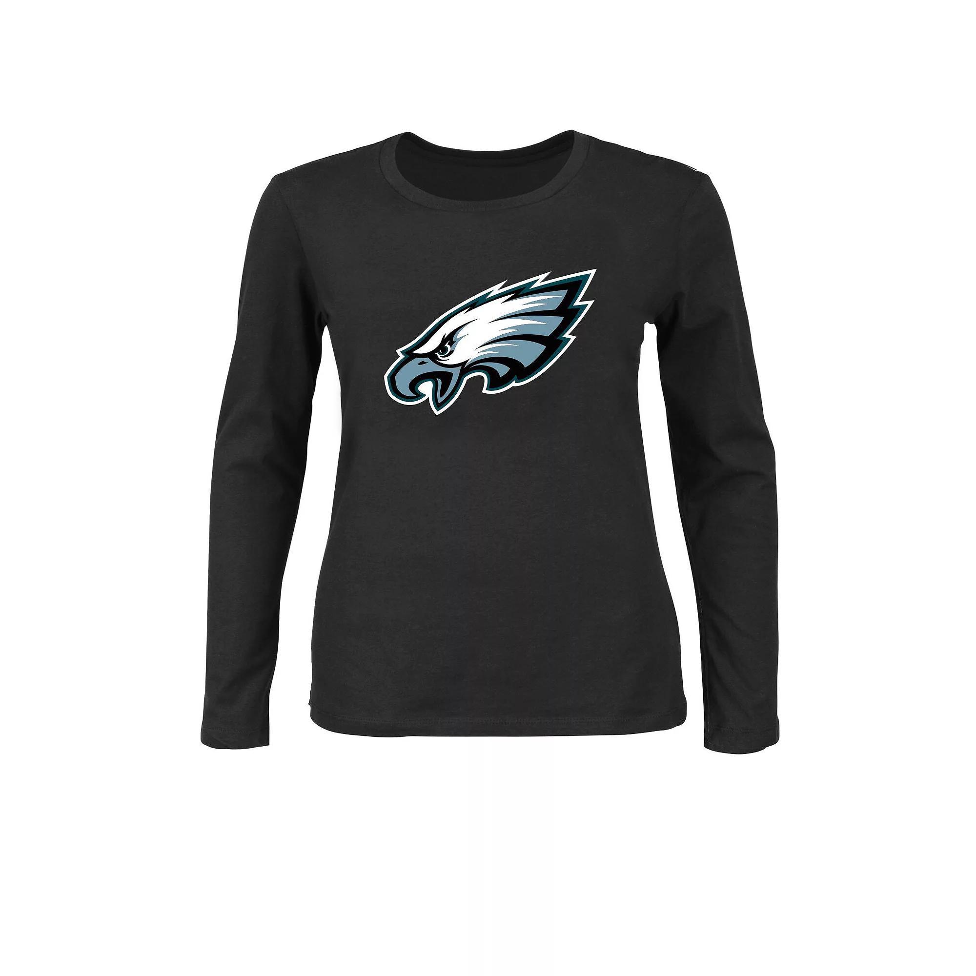 Women's Fanatics Black Philadelphia Eagles Plus Size Long Sleeve T-Shirt, Size: 1XL Product Image