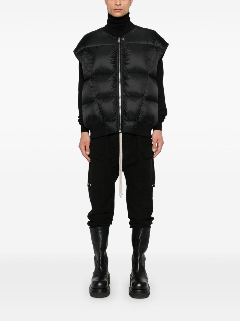 RICK OWENS Zip-up Puffer Gilet In Black Product Image