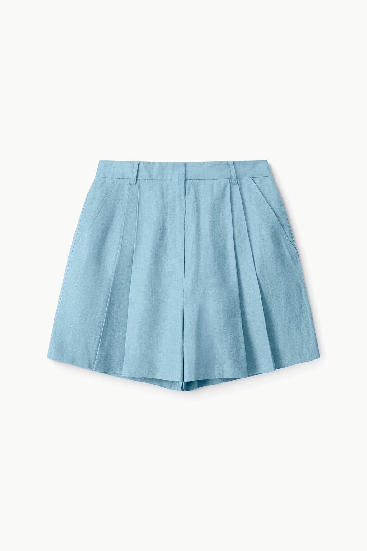 CRUZ LINEN SHORT | SLATE BLUE Product Image