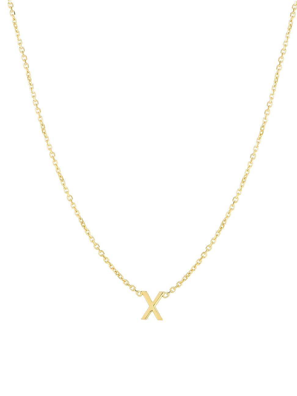 Womens 14K Yellow Gold Initial Pendant Necklace Product Image