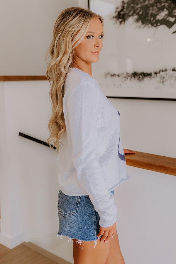 Sail Away Knit Sweater in White Product Image