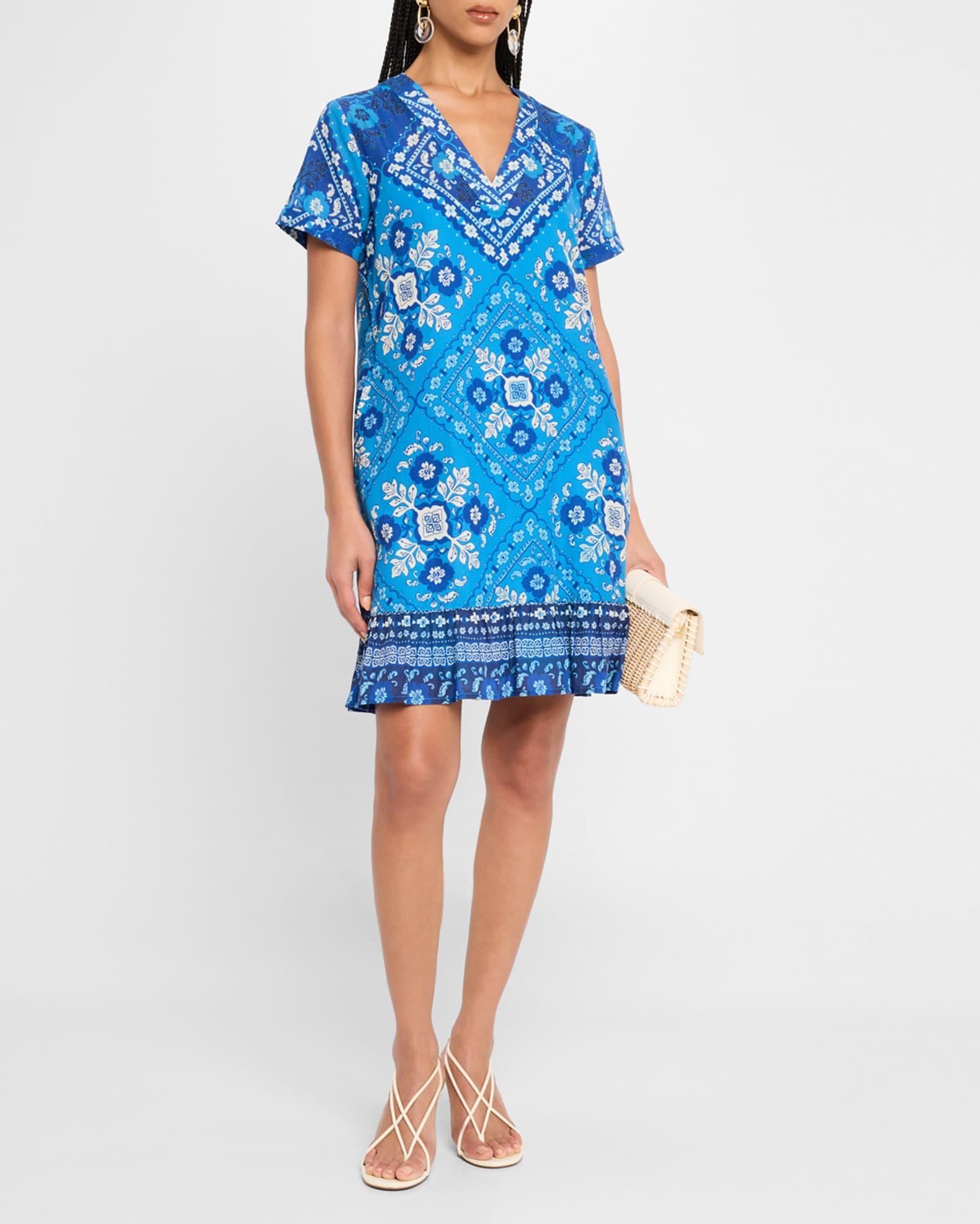 Floral-Print Flounce Shift Dress Product Image