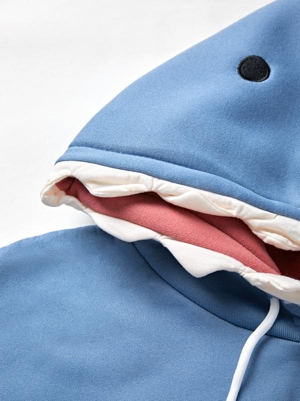 Men's Funny Shark Styling Oversized Hoodie Product Image