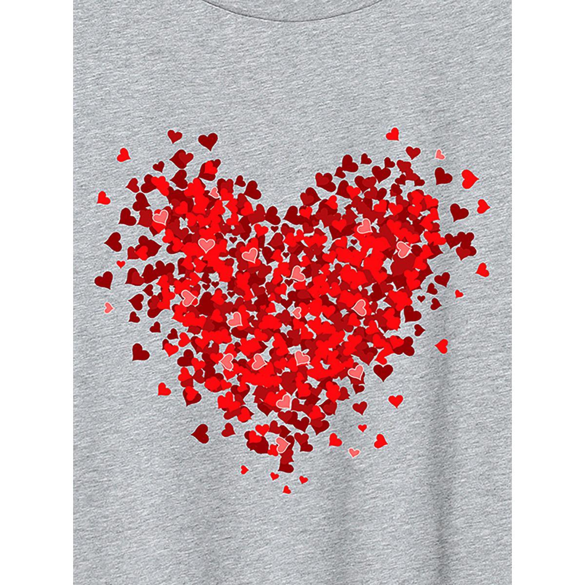 Plus Size American Flag Round Neck T-Shirt Mediumgray Women Leisure Non Country Round Neck Casual T-shirts BloomChic 22-24/3X Product Image