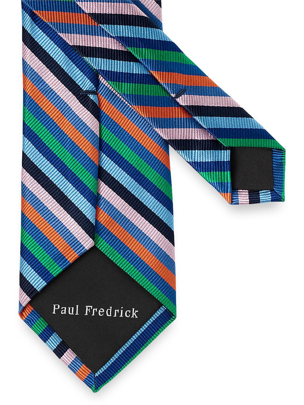 Stripe Woven Silk Tie - Multi Product Image