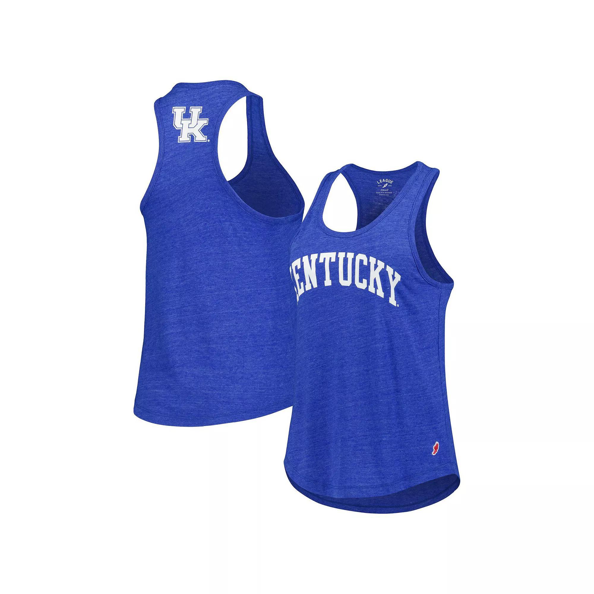 Women's League Collegiate Wear Heather Royal Kentucky Wildcats Two-Hit Intramural Tri-Blend Scoop Neck Racerback Tank Top,  Product Image
