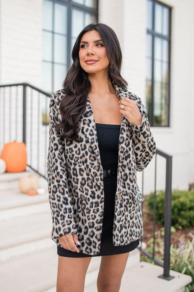 Do It Pronto Leopard Wool Blend Blazer Coat FINAL SALE Product Image