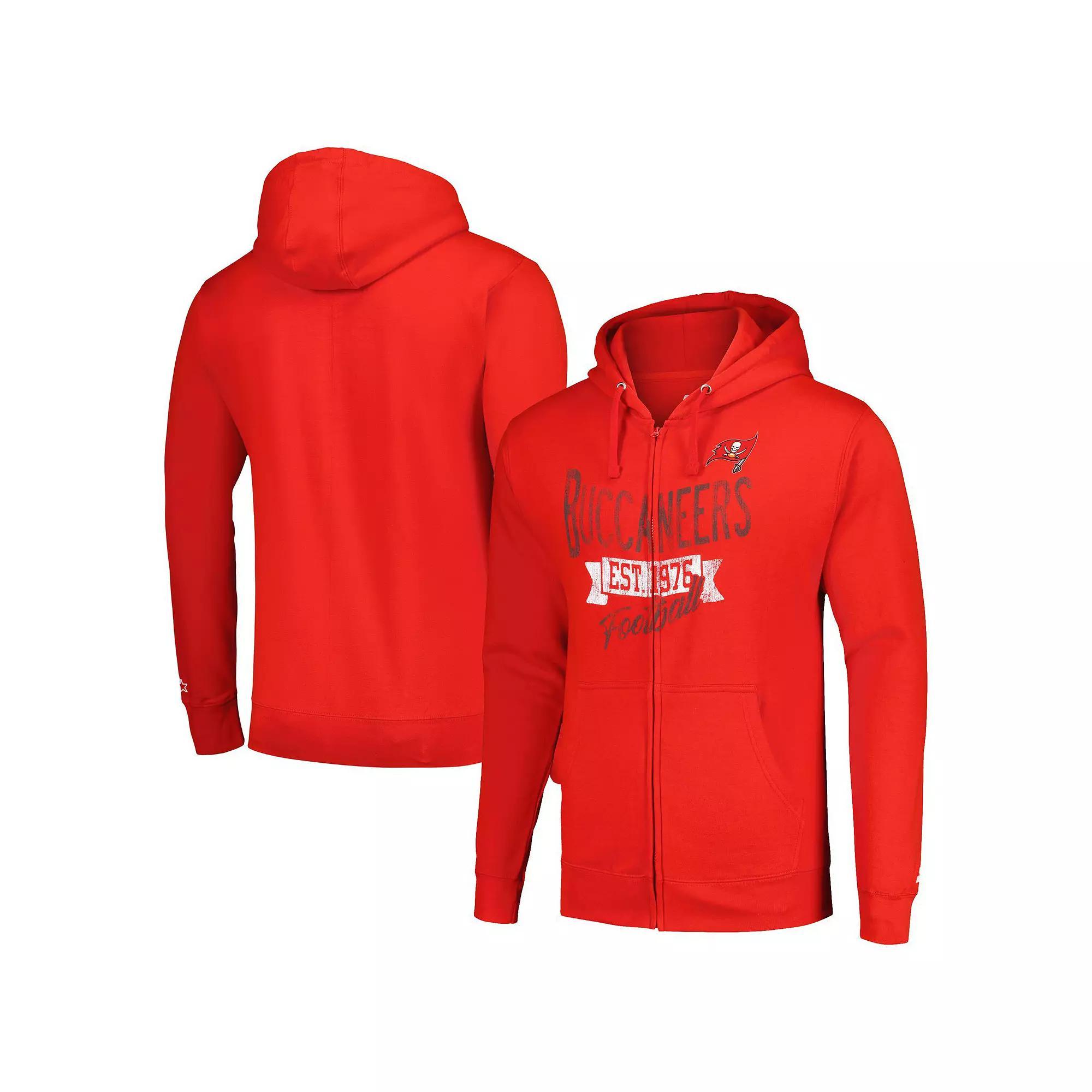 Men's Starter Red Tampa Bay Buccaneers Domestic Post Season Full-Zip Hoodie, Size: XL Product Image