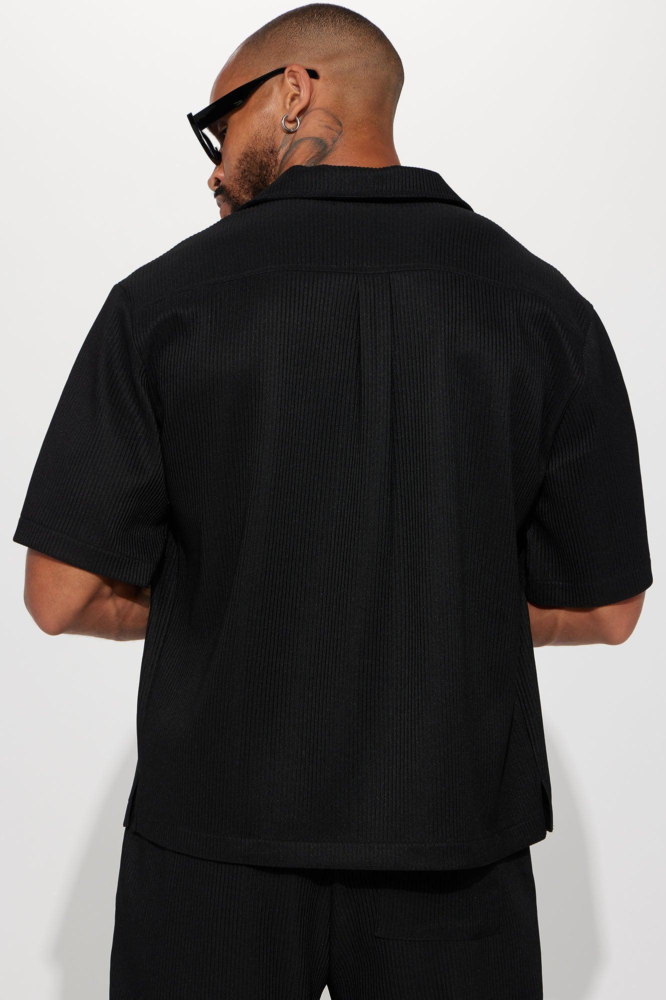 Show Up Short Sleeve Cuban Shirt - Black Product Image