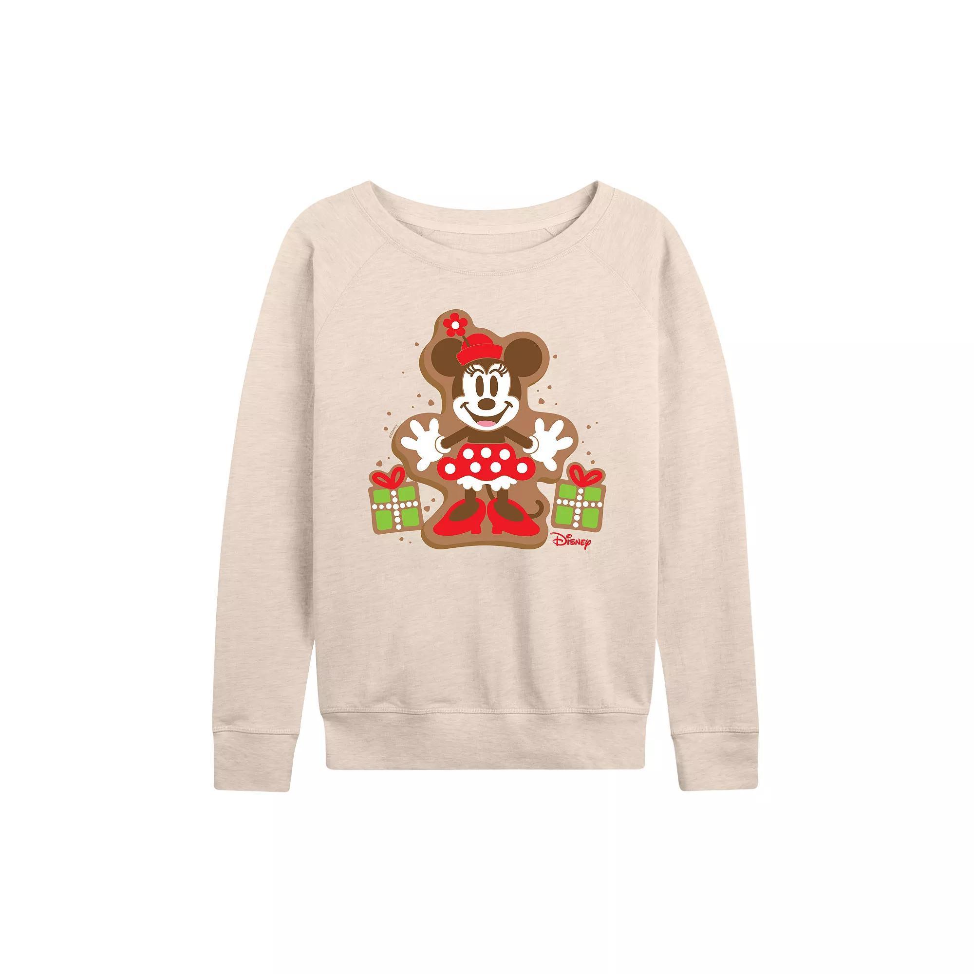 Disney's Minnie Mouse Women's Cookie French Terry Long Sleeve Tee, Size: Medium, Beige Product Image