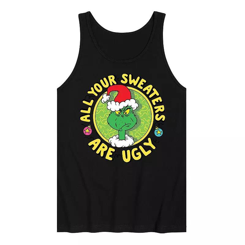 Men's Dr. Seuss The Grinch All Your Sweaters Are Ugly Graphic Tank Top, Size: Medium, Black Product Image