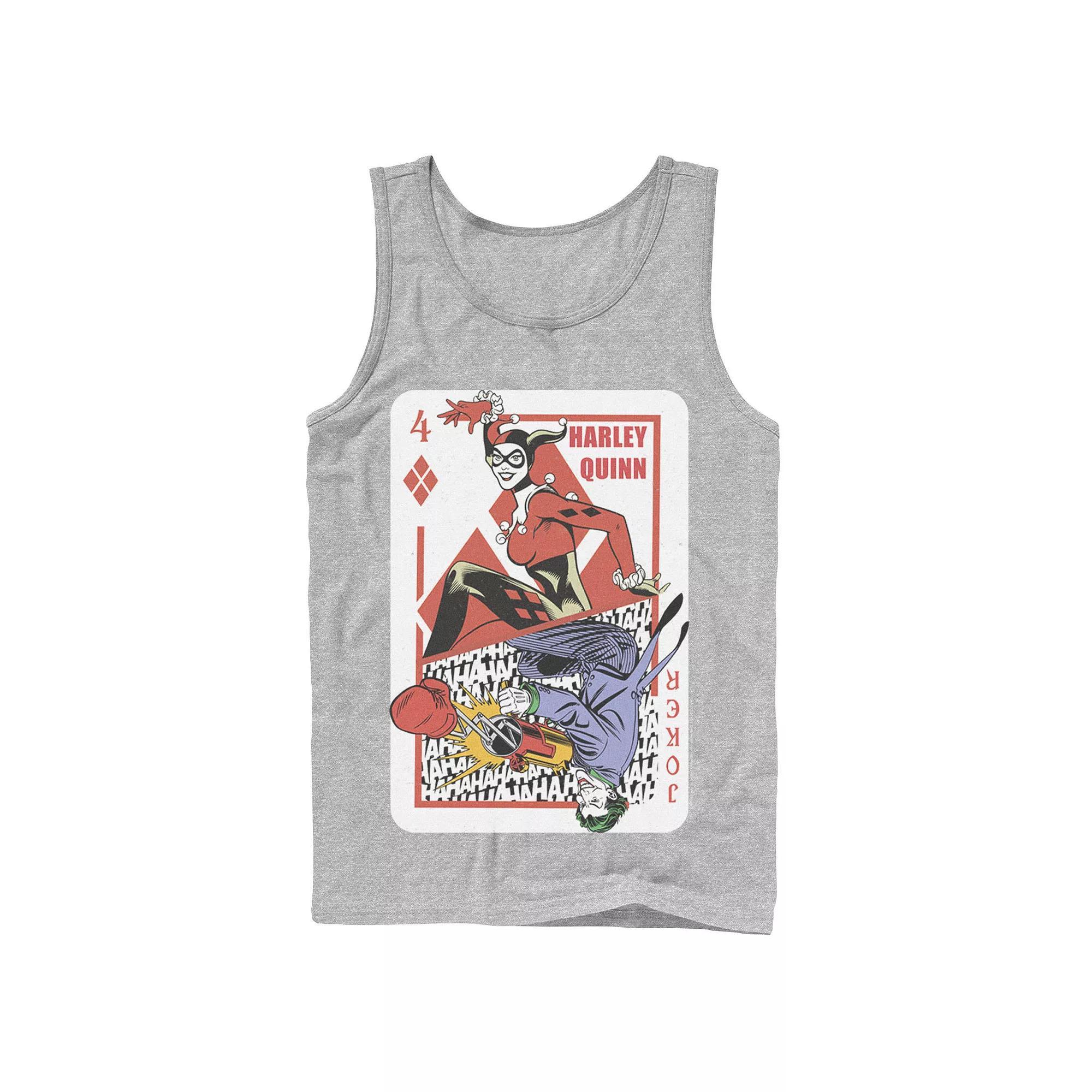 Mens DC Comics Harley Quinn Joker Playing Card Tank Top, Men's,  Product Image