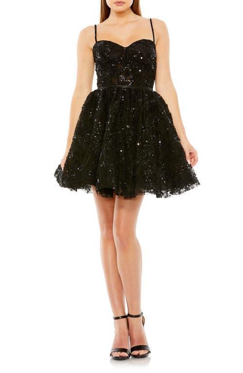 Womens Sequin-Embellished Bustier Minidress Product Image