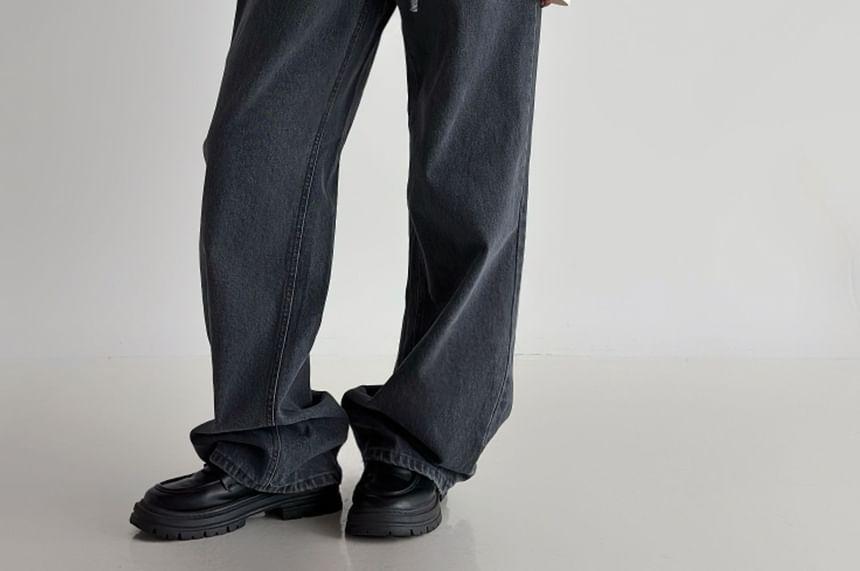 High-Waist Straight Leg Jeans Product Image