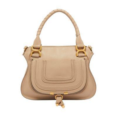 CHLOÉ Marcie Hand-held/shoulder Bag In Beige Product Image