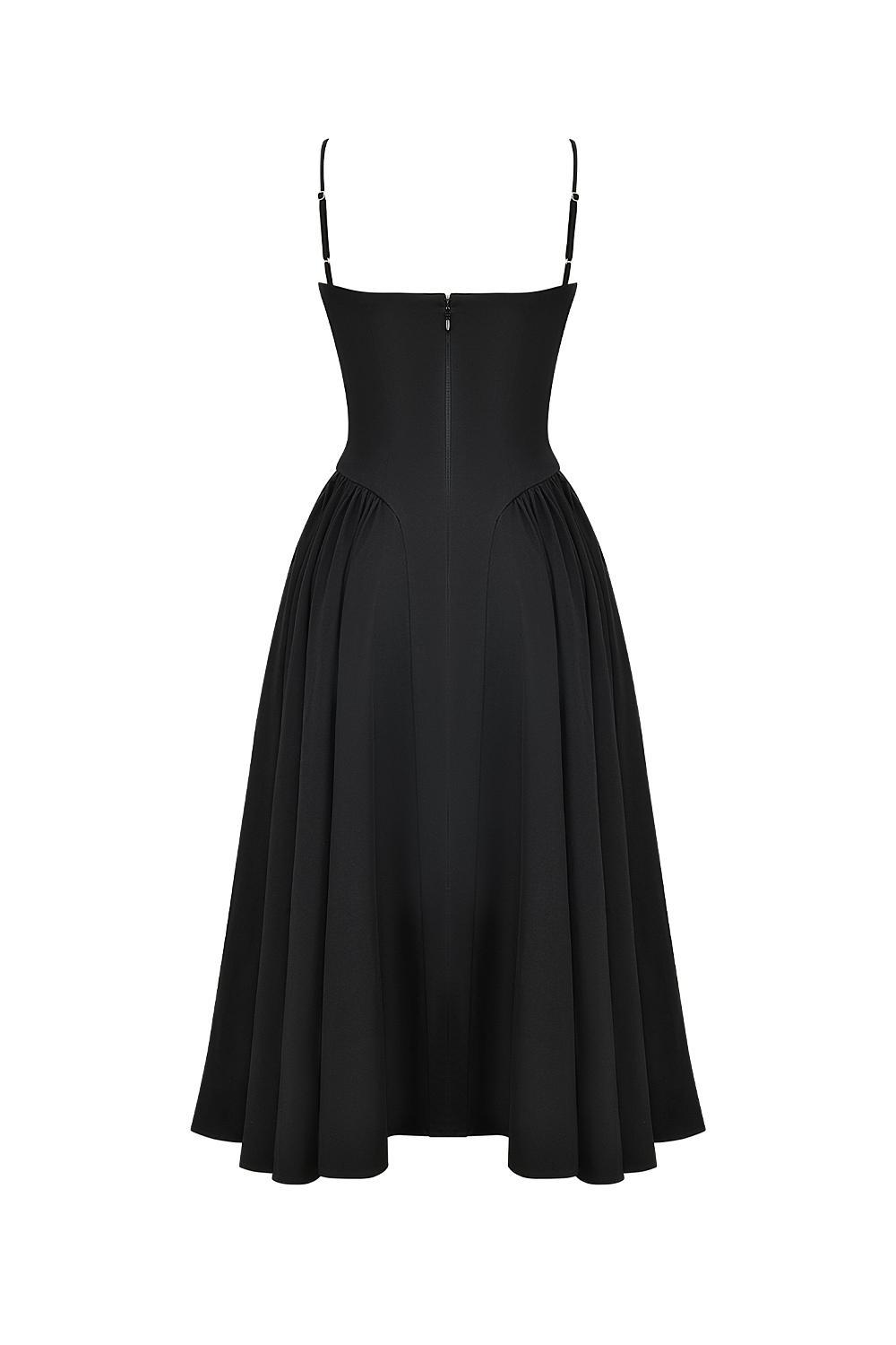 Samaria  black corset midi dress Product Image