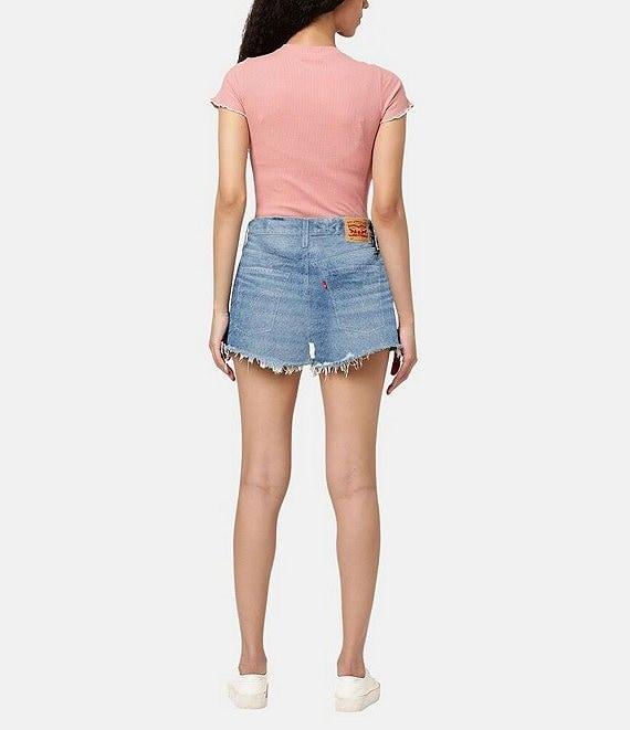 Levi's® 501® Original High-Rise Destructed Denim Shorts Product Image