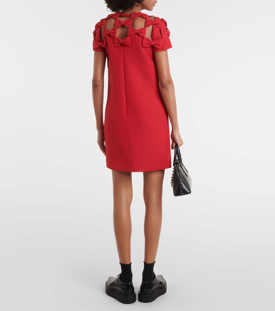 VALENTINO Bow-detail Crêpe Couture Minidress In Red Product Image