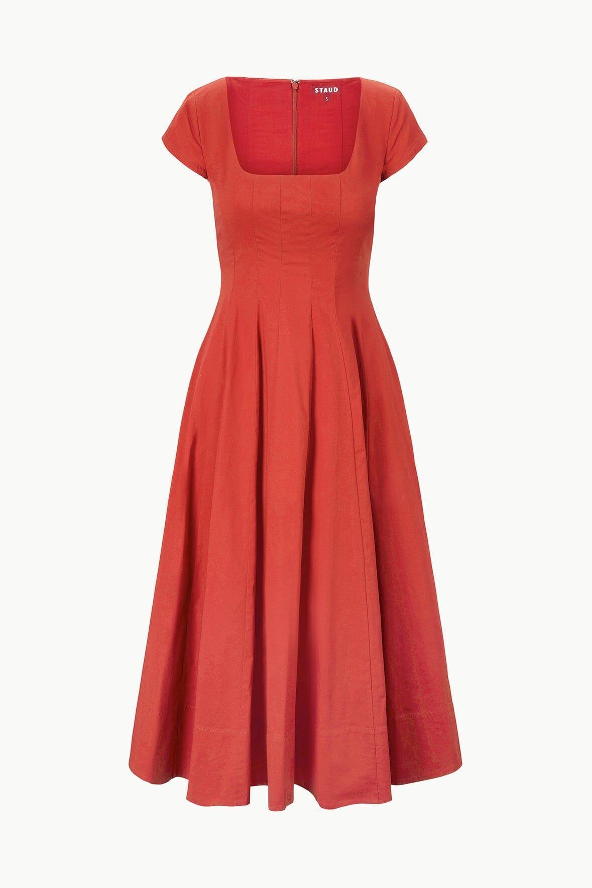 SHORT SLEEVE WELLS DRESS | RUST Product Image