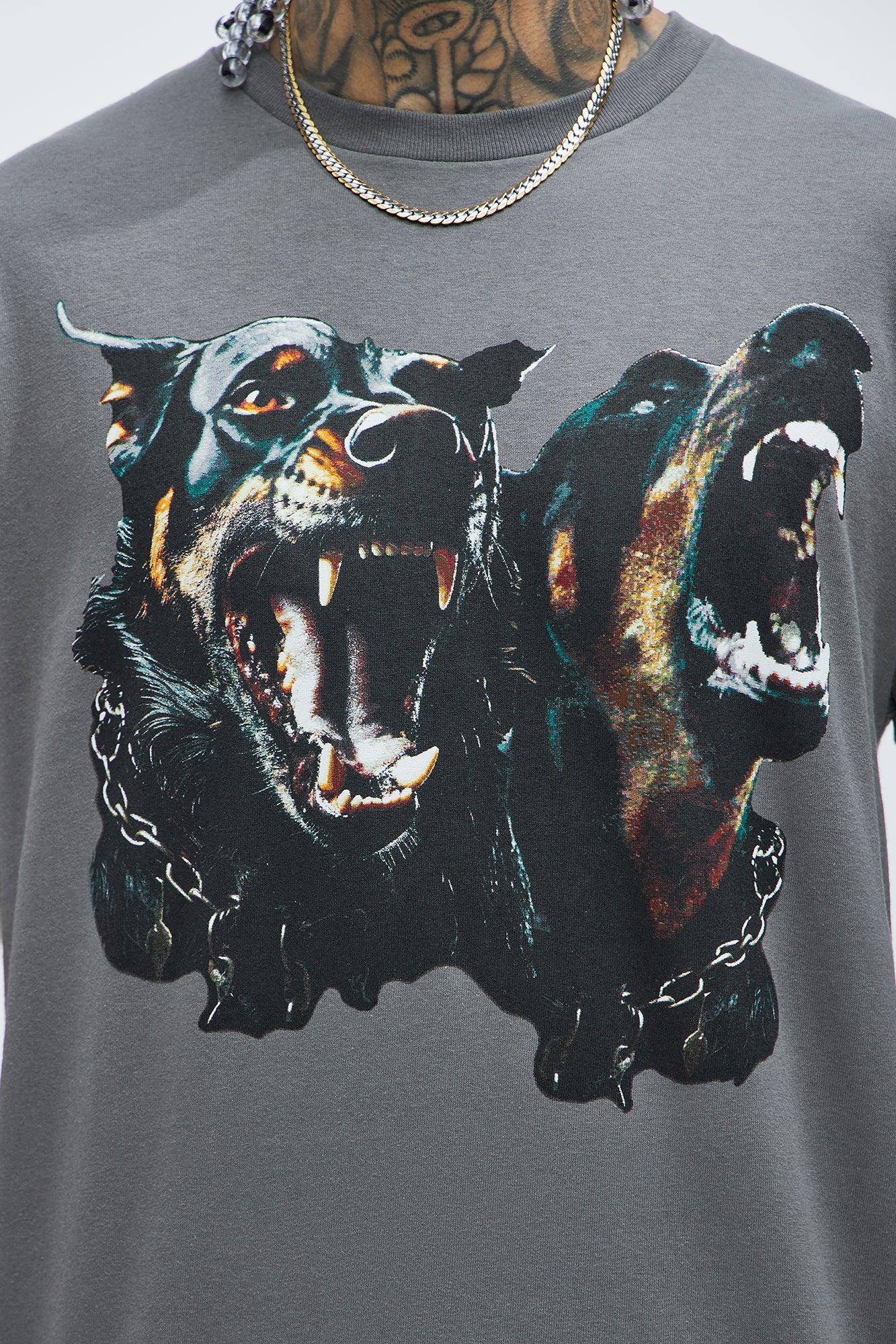 Twin Doberman Short Sleeve Tee - Charcoal Product Image