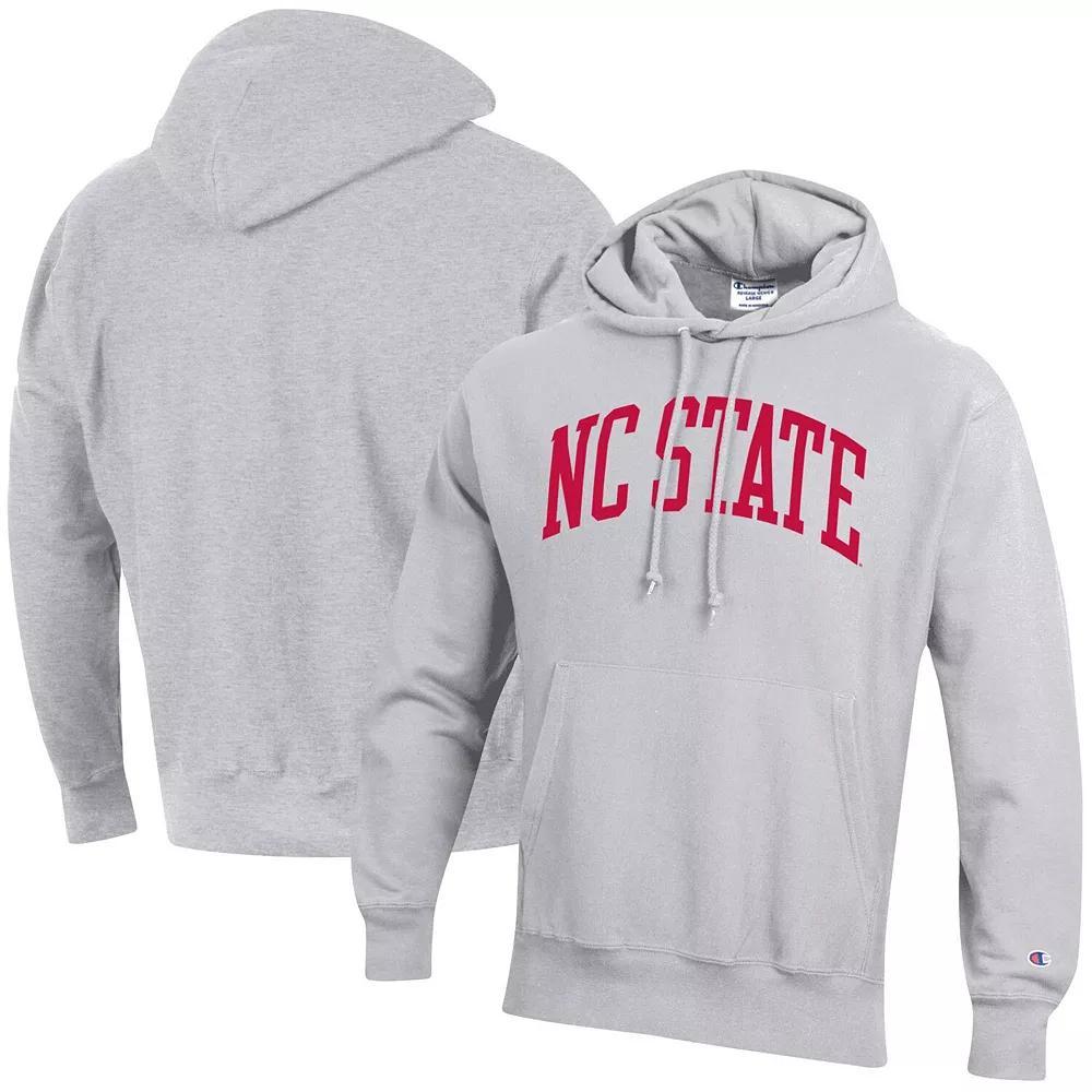 Men's Champion Heathered Gray NC State Wolfpack Team Arch Reverse Weave Pullover Hoodie, Size: 2XL, Nst Grey Product Image