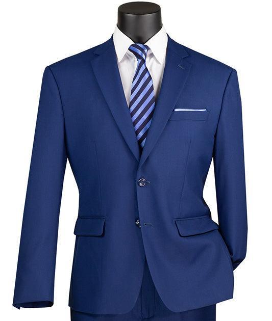 Nola Collection - Twilight Blue Regular Fit 2 Piece Suit Flat Front Pants with 2″ Elastic Waistband Product Image