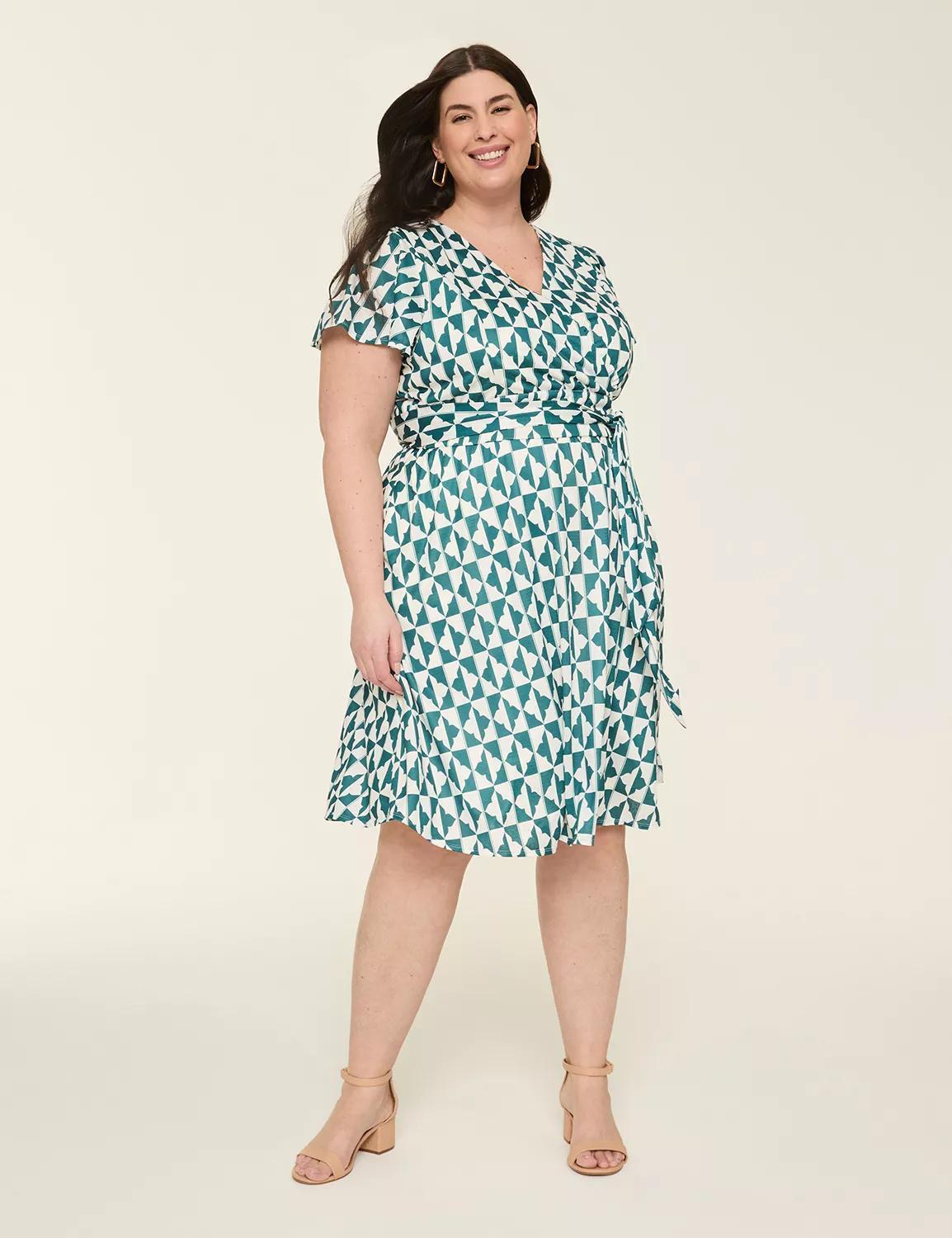 Lena Flutter-Sleeve Knit Dress Product Image