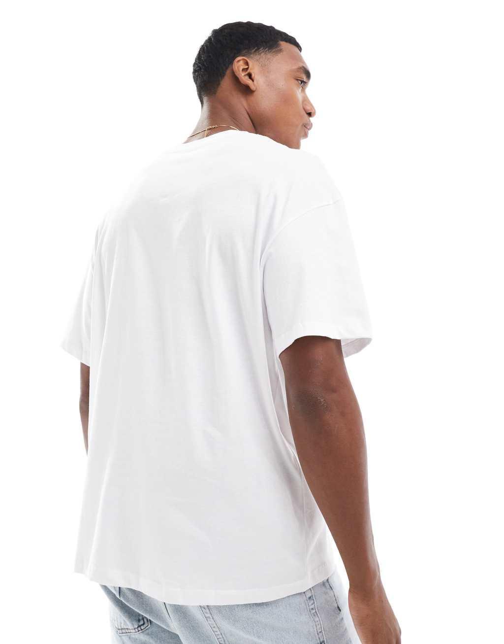 Jack & Jones 2-pack oversized T-shirts in white Product Image