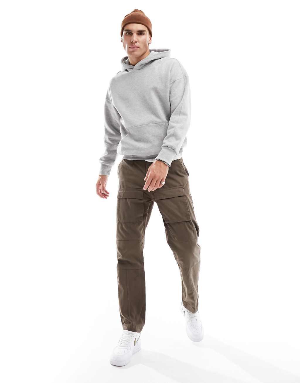 ONLY & SONS oversize heavyweight hoodie in light gray Product Image