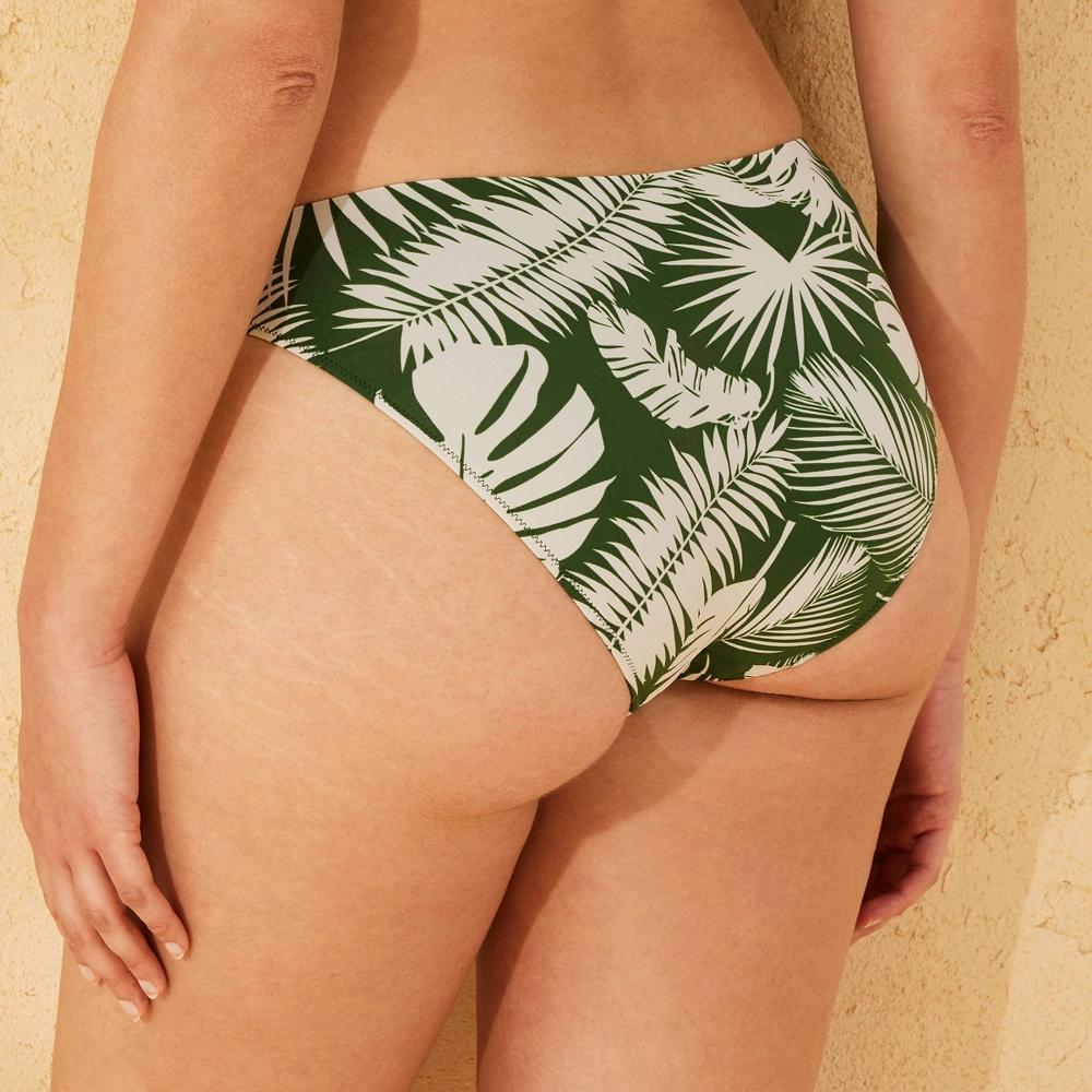 Womens Reversible Mid-Rise High Leg Medium Coverage Hipster Bikini Bottom - Shade & Shore Palm Print Product Image