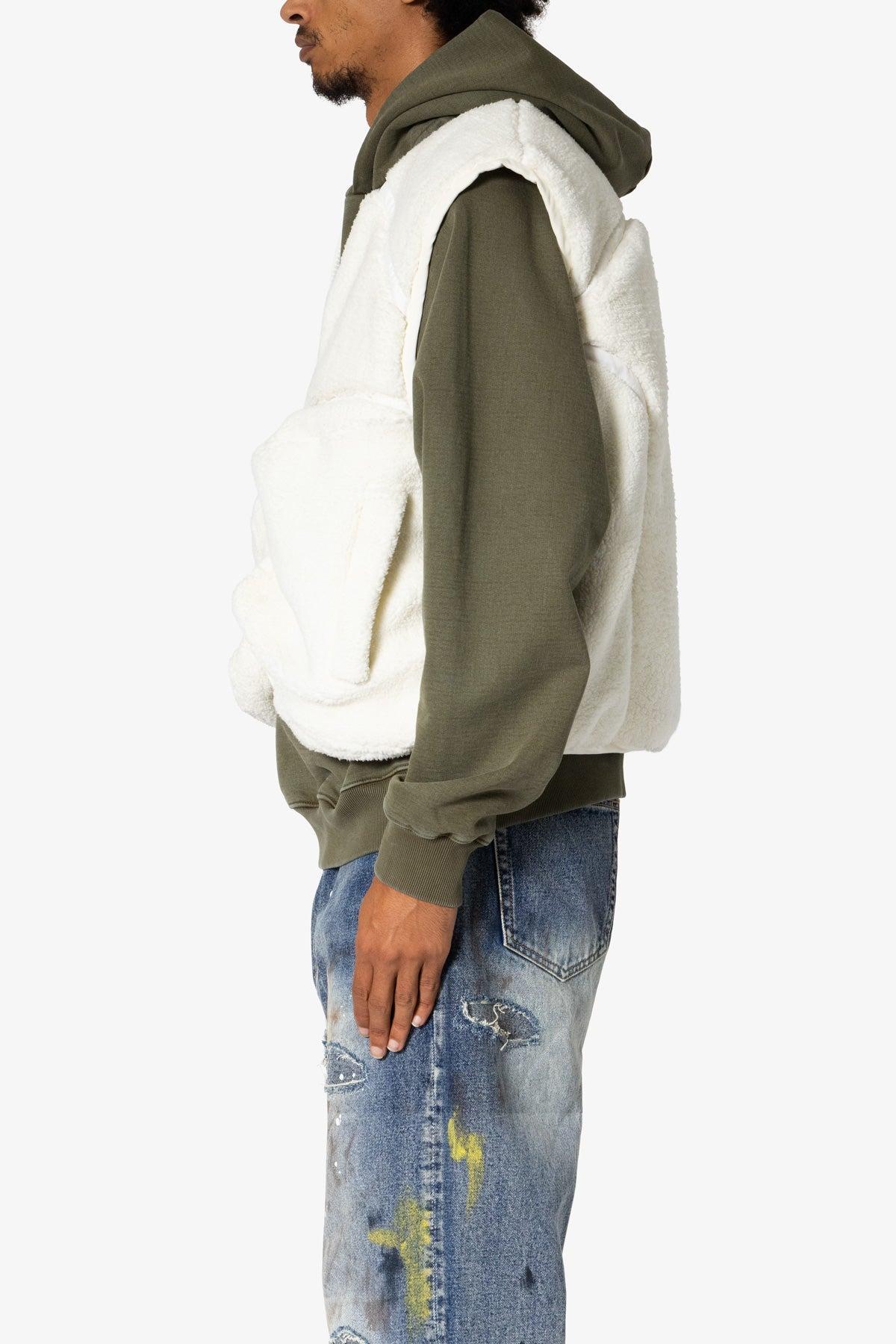 Cropped Tech Sherpa Vest - Cream Product Image