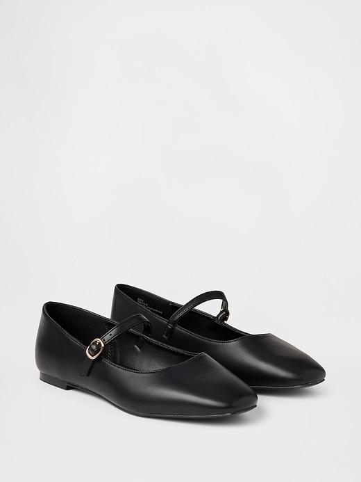 Vegan Leather Mary Jane Flats Product Image