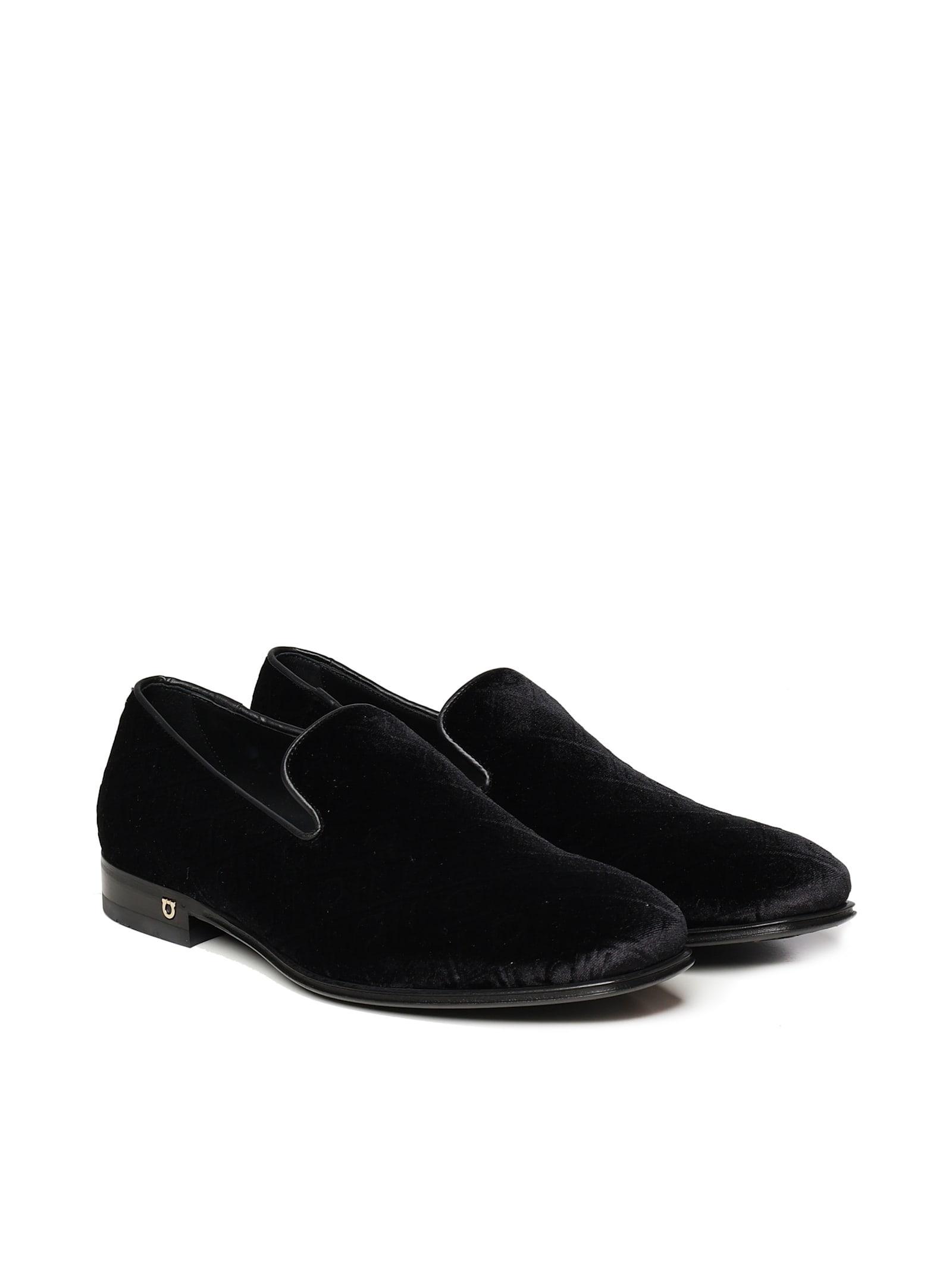 FERRAGAMO Velvet Loafers In Black Product Image