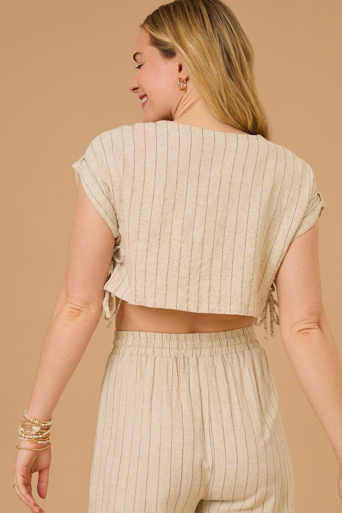 Hollis Striped Linen Top Product Image