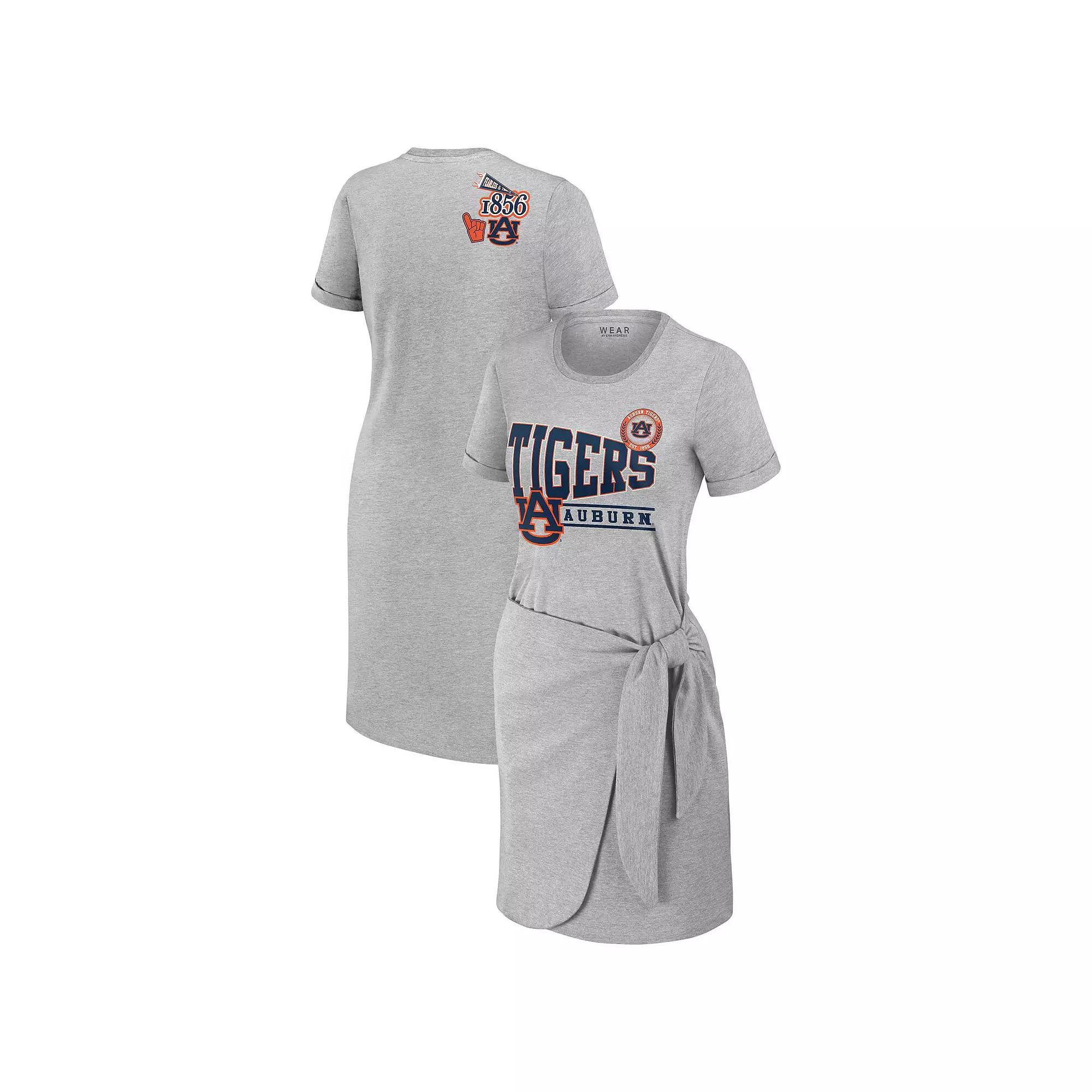 Women's WEAR by Erin Andrews Heather Gray Auburn Tigers Knotted T-Shirt Dress,  Product Image