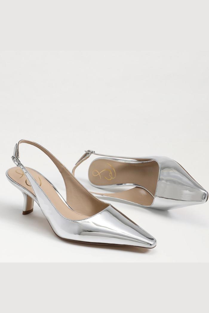 Bianka Slingback Pump - Soft Silver Patent Product Image