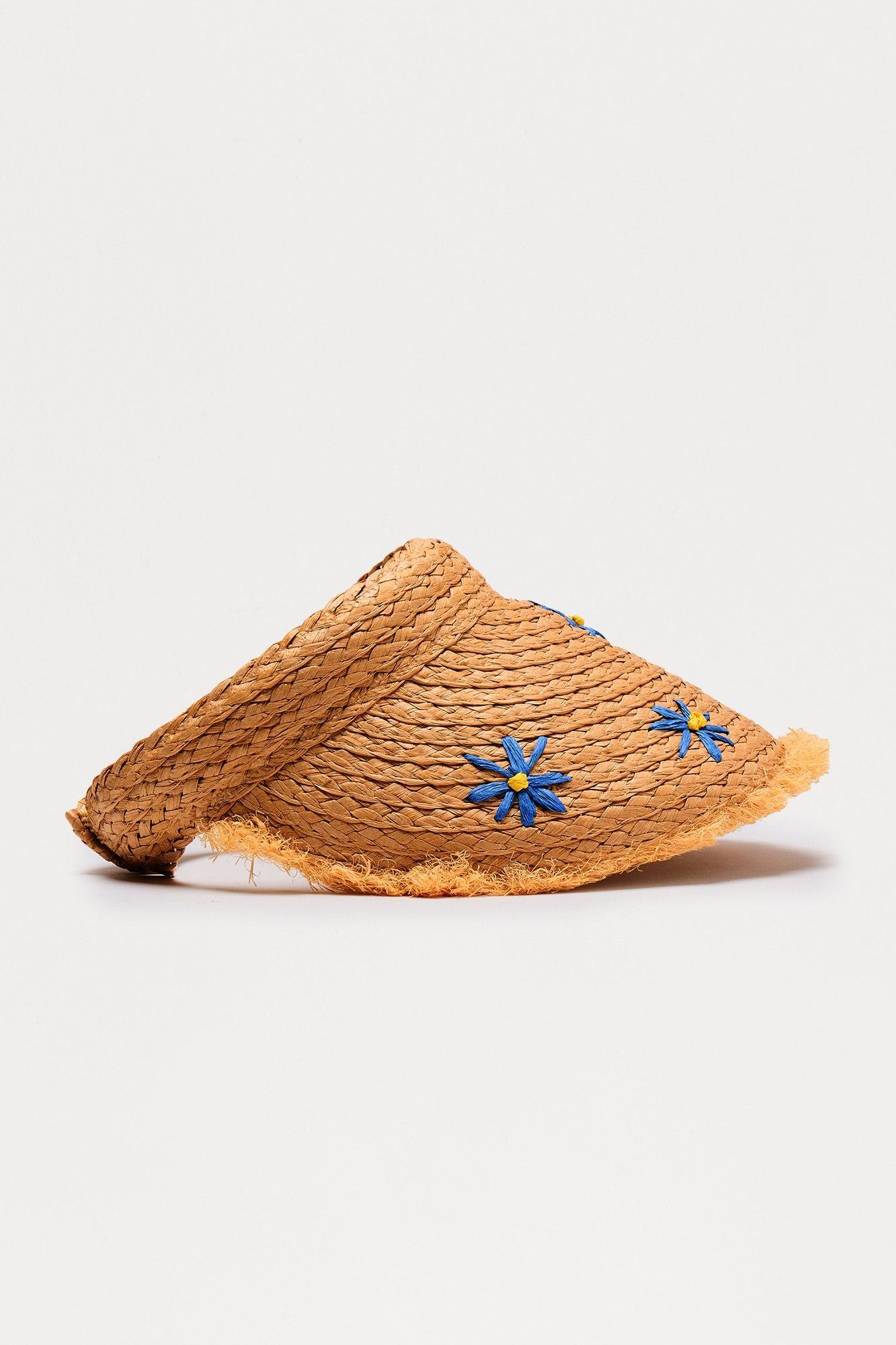 Daisy Straw Visor Hat - Tan Female Product Image