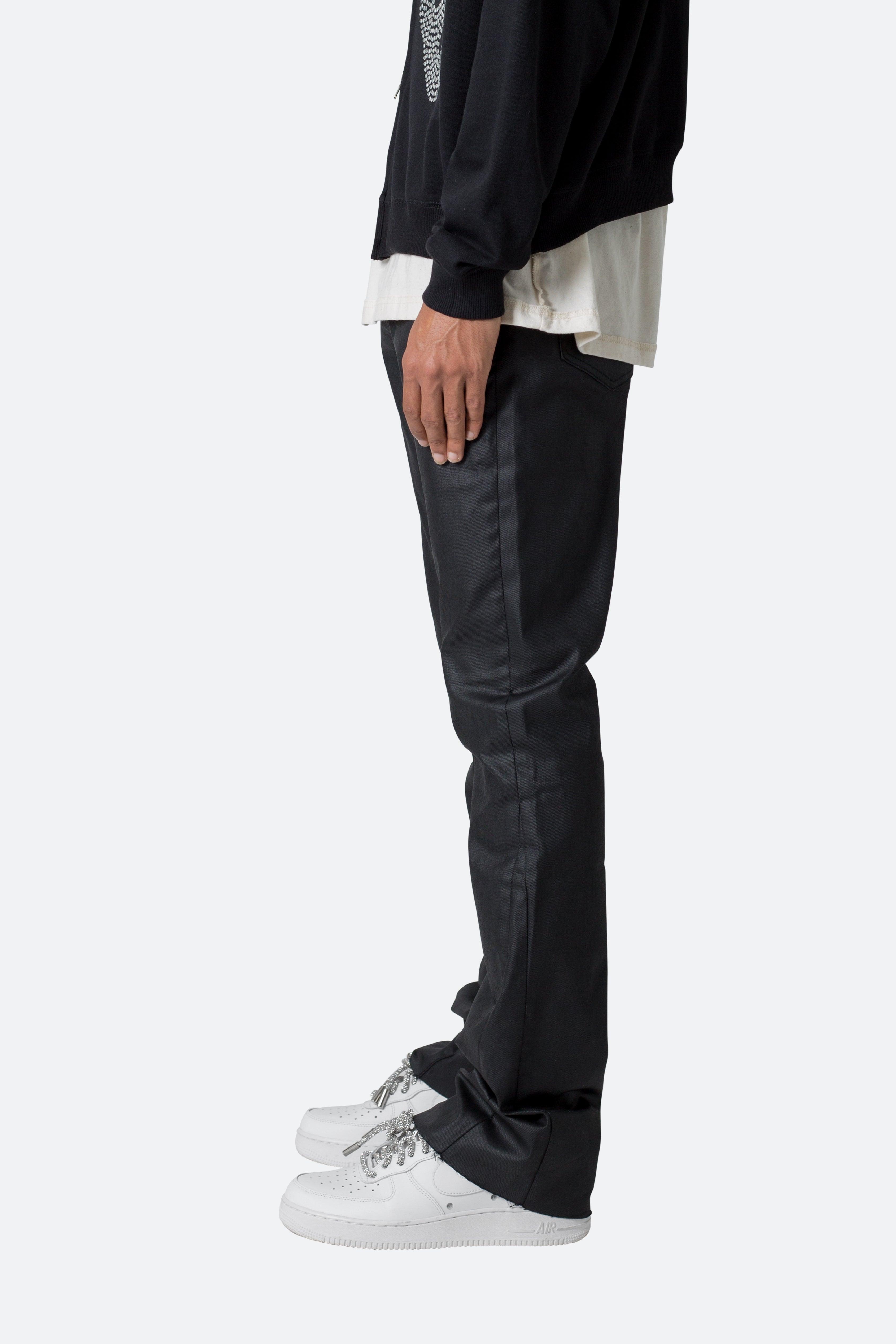 B447 Waxed Flare Denim - Black Product Image