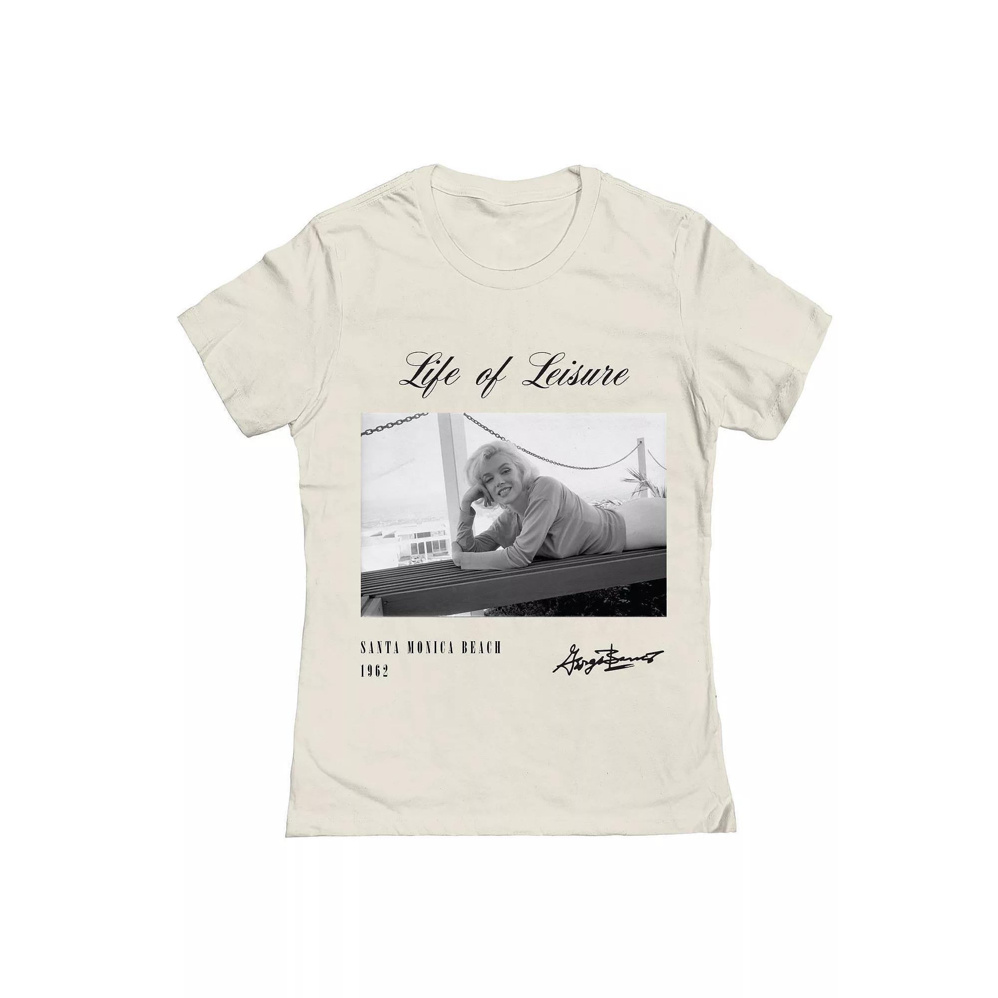 Junior's Grayson Threads The Label Marilyn Monroe Life of Leisure Graphic Tee, Women's, Size: Large, Natural Product Image